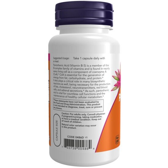 Vitamina B5 (Acid Pantotenic) 500 mg - 100 Capsule vegetale